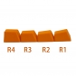 4-in-1 OEM R1~R4 Replacement Keycaps Kit  No Legends 1U for Cherry MX Switch